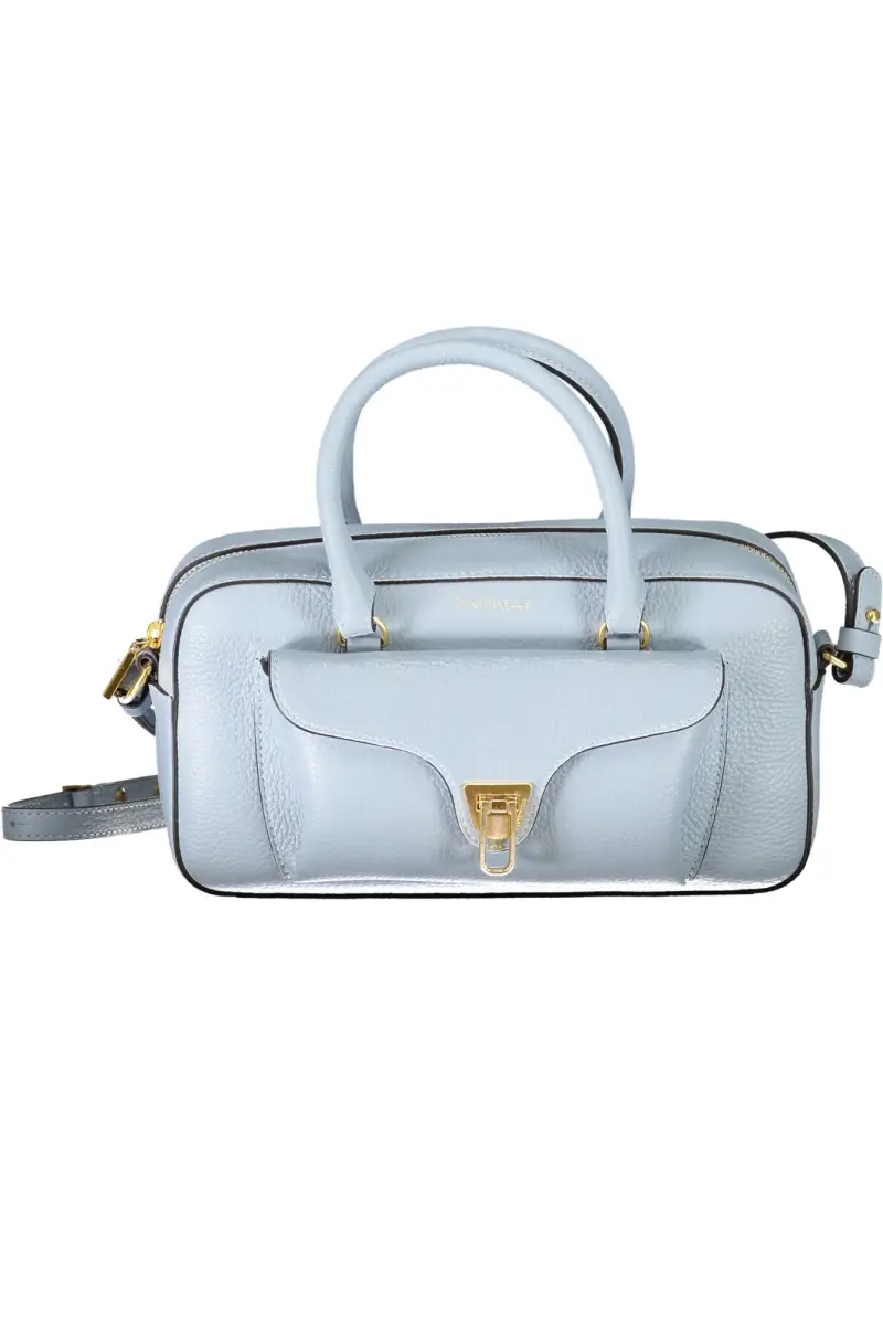 Borsa Bauletto Donna a Mano con Tracolla Azzurra, In Vera Pelle, Beat Soft Medium Azzurro