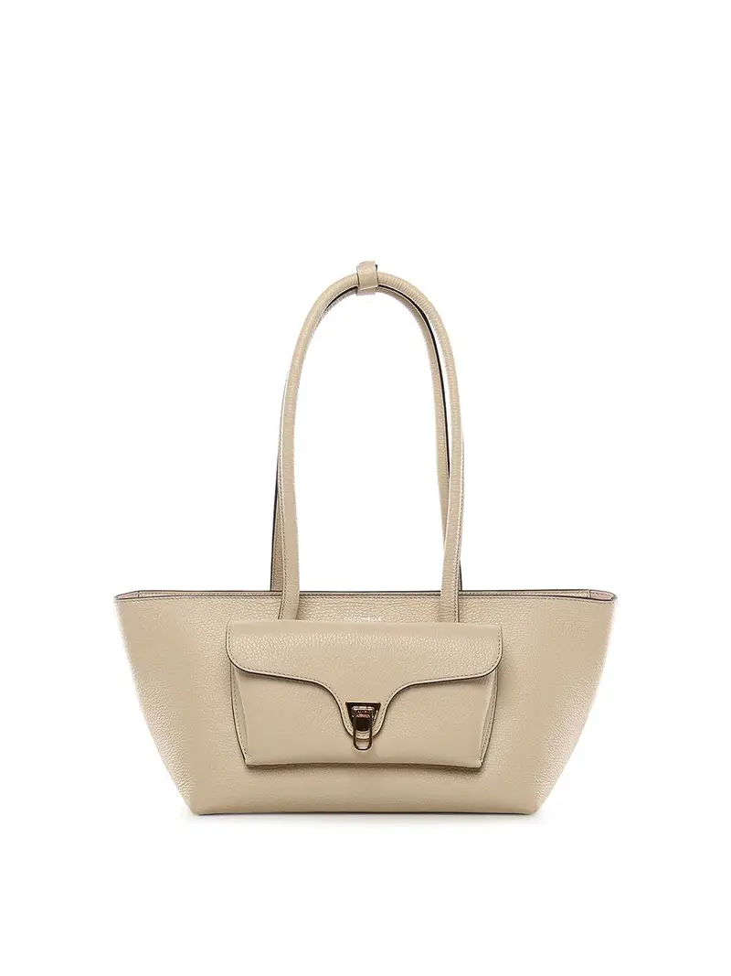 Borsa Beat in doppia pelle Beige