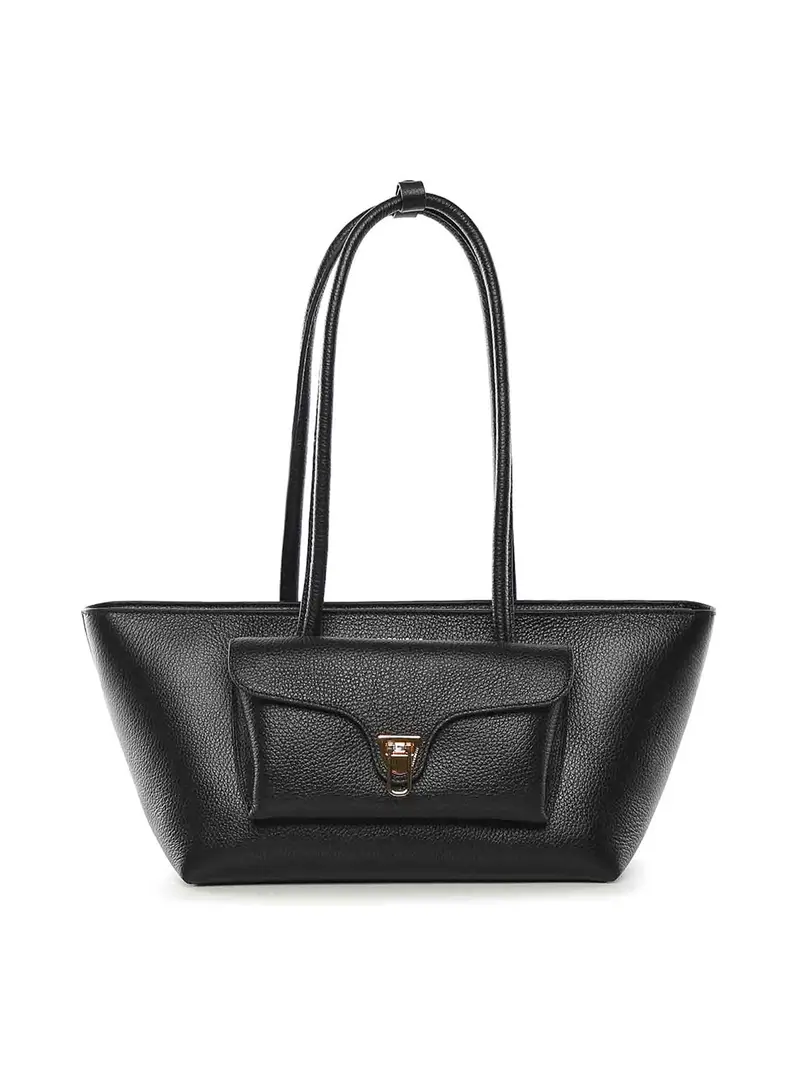 Borsa Beat in doppia pelle Nero