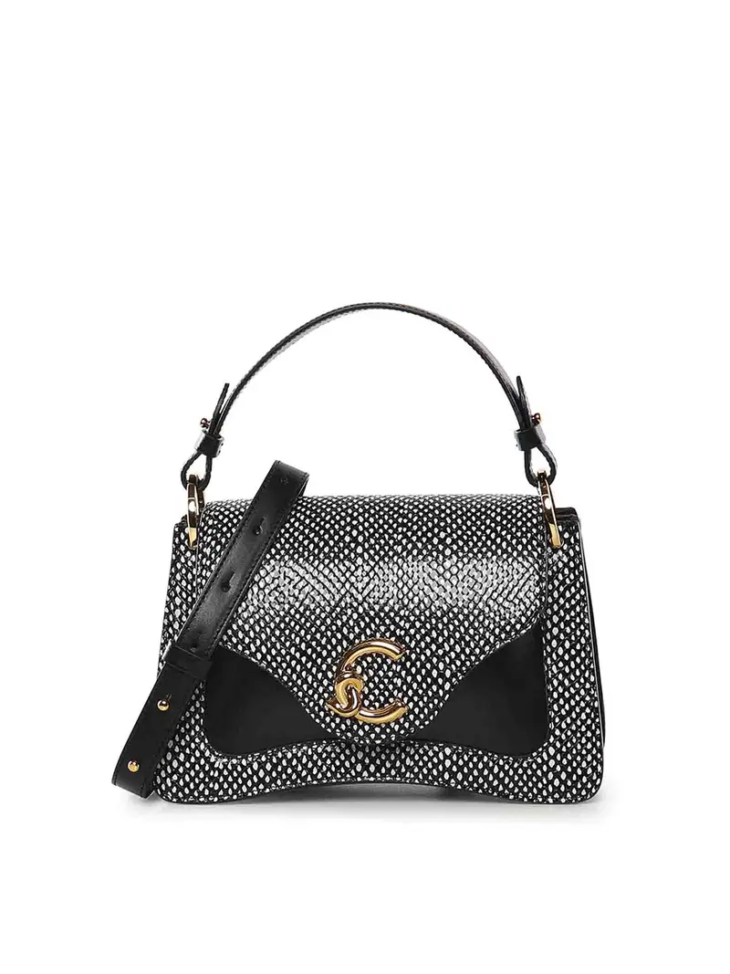 Borsa C-Me in pelle di vitello Nero