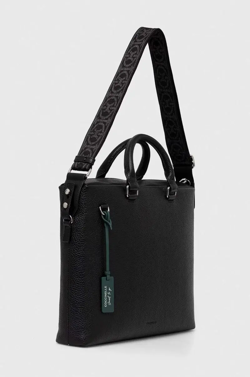 borsa custodia porta pc in pelle Nero miniatura 2