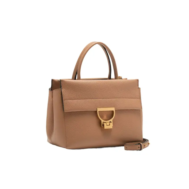 Borsa Donna a Mano con Tracolla Marrone, In Vera Pelle, Arlettis Medium Marrone miniatura 3