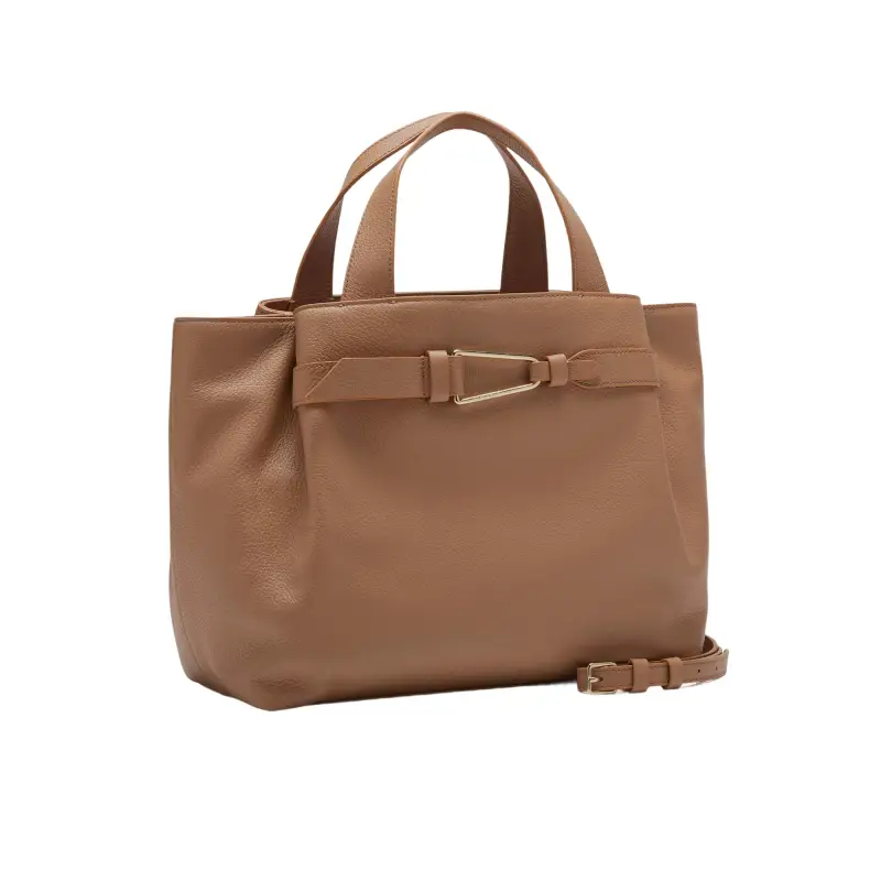 Borsa Donna a Mano con Tracolla Marrone, In Vera Pelle, Malory Medium Marrone miniatura 3