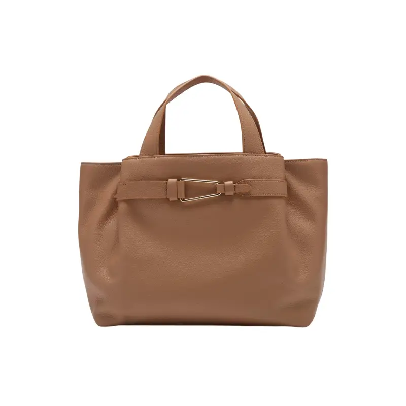 Borsa Donna a Mano con Tracolla Marrone, In Vera Pelle, Malory Medium Marrone