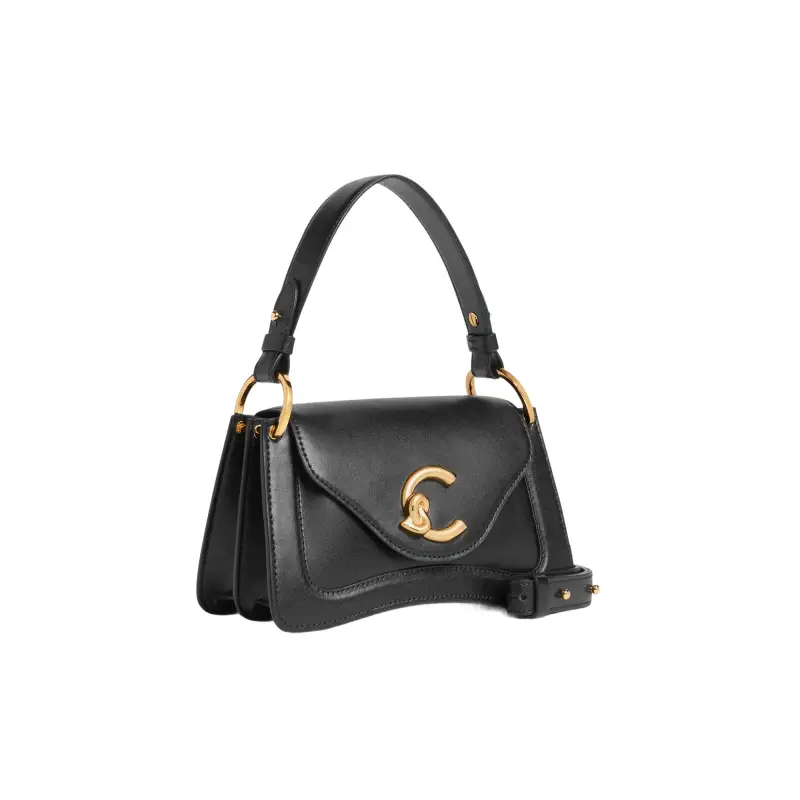 Borsa Donna a Mano con Tracolla Nera, In Vera Pelle, C‑Me Calf Mini Nero miniatura 3
