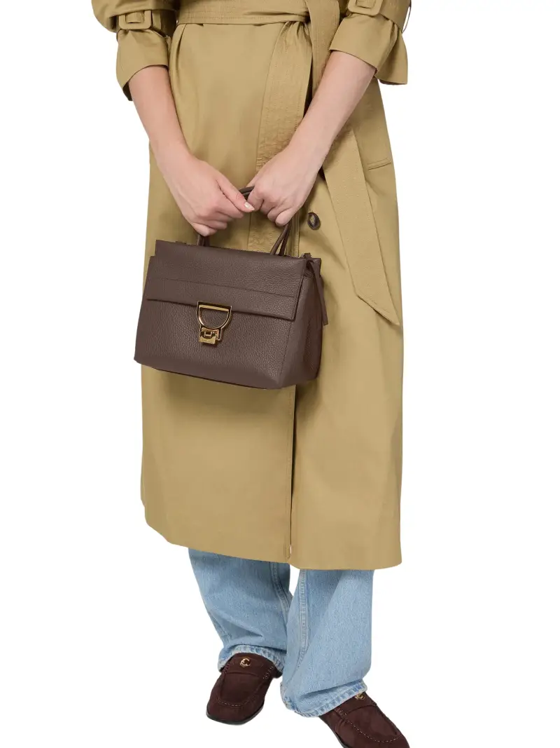 Borsa Donna a Mano con Tracolla Viola, In Vera Pelle, Arlettis Medium Rosso miniatura 2