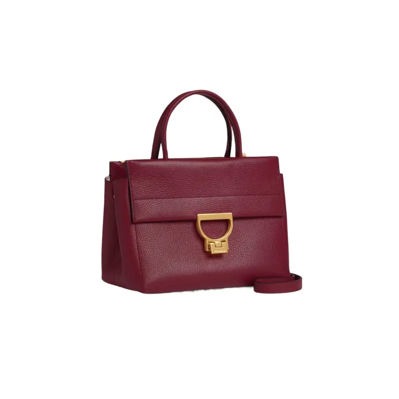 Borsa Donna a Mano con Tracolla Viola, In Vera Pelle, Arlettis Medium Rosso miniatura 3