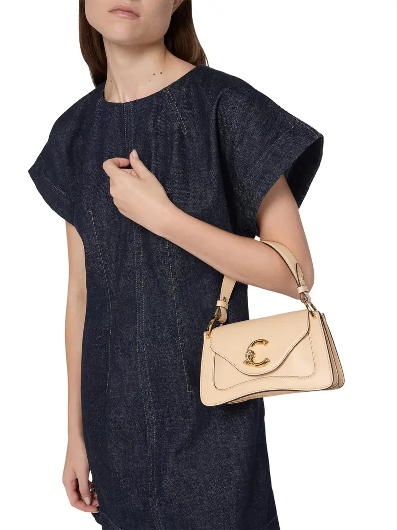 Borsa Donna a Mano con Tracolla Viola, In Vera Pelle, C‑Me Calf Mini Viola miniatura 2