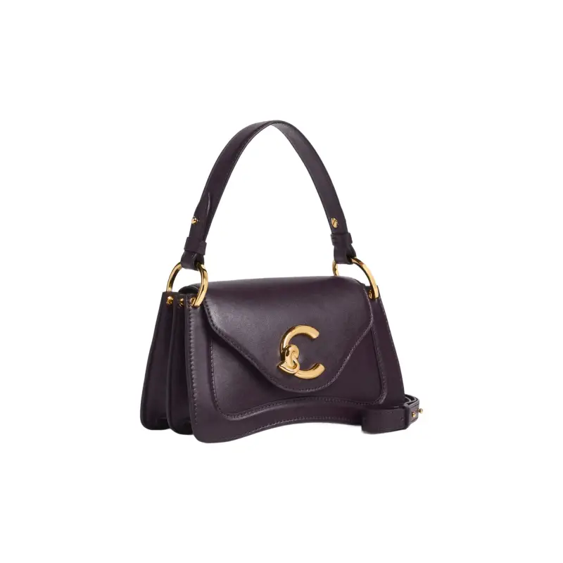 Borsa Donna a Mano con Tracolla Viola, In Vera Pelle, C‑Me Calf Mini Viola miniatura 3