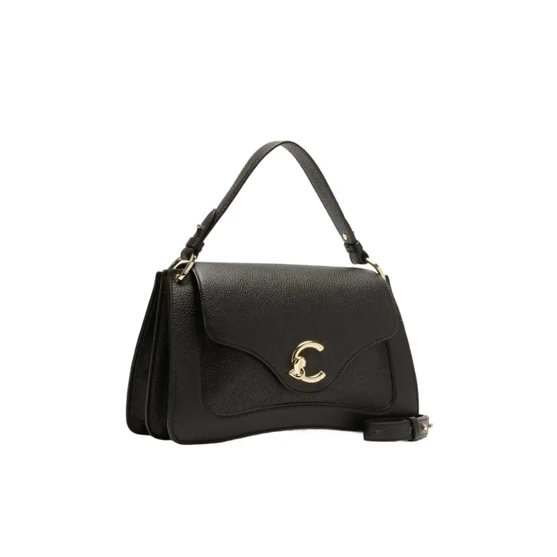 Borsa Donna a Mano Nera con Tracolla, In Vera Pelle, C-Me Medium Nero miniatura 3