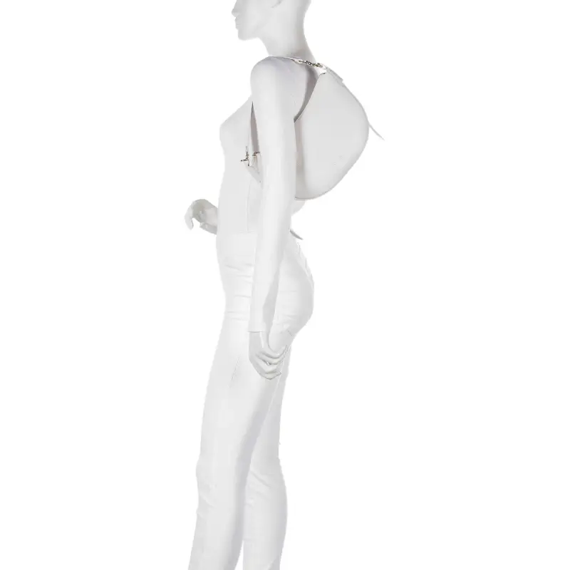 Borsa Donna a Spalla Bianca con Tracolla, In Vera Pelle, C-Easy Bianco miniatura 3