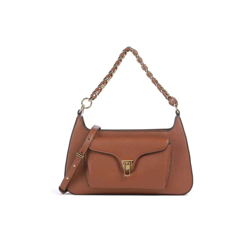 Borsa Donna a Spalla Marrone, In Vera Pelle, Beat Generation Marrone