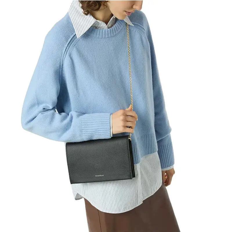 Borsa Donna a Spalla Nera Dandy in Vera Pelle Nero miniatura 2