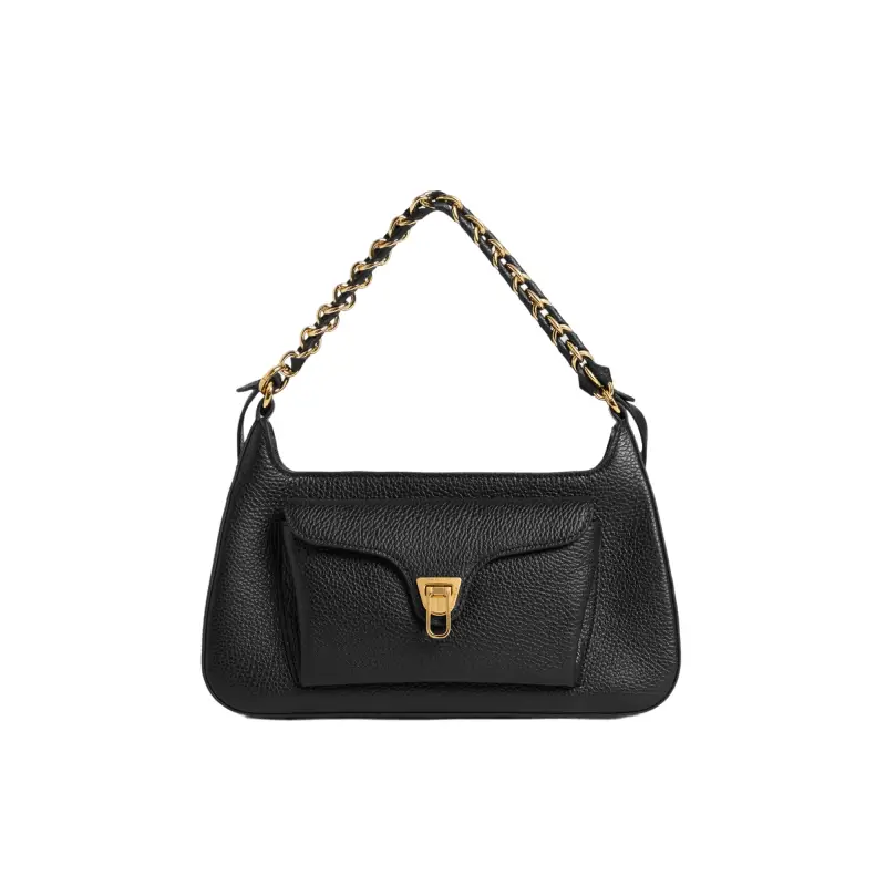 Borsa Donna a Spalla Nera, In Vera Pelle, Beat Generation Nero