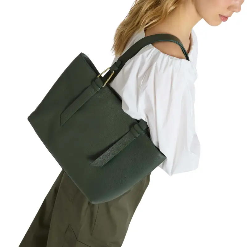 Borsa Donna a Spalla Rossa, in Vera Pelle, Malory Medium Rosso miniatura 2