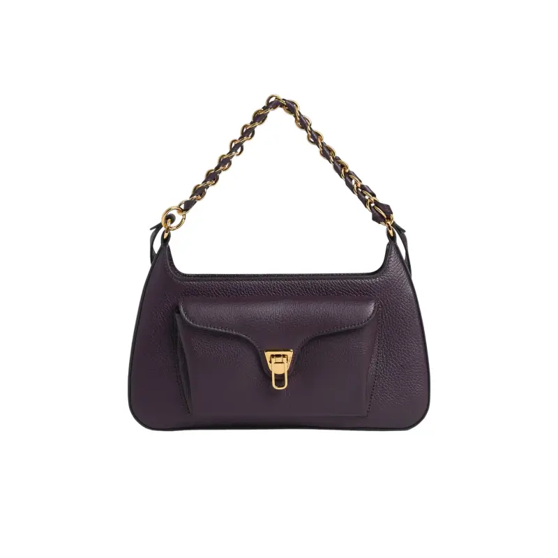 Borsa Donna a Spalla Viola, In Vera Pelle, Beat Generation Viola