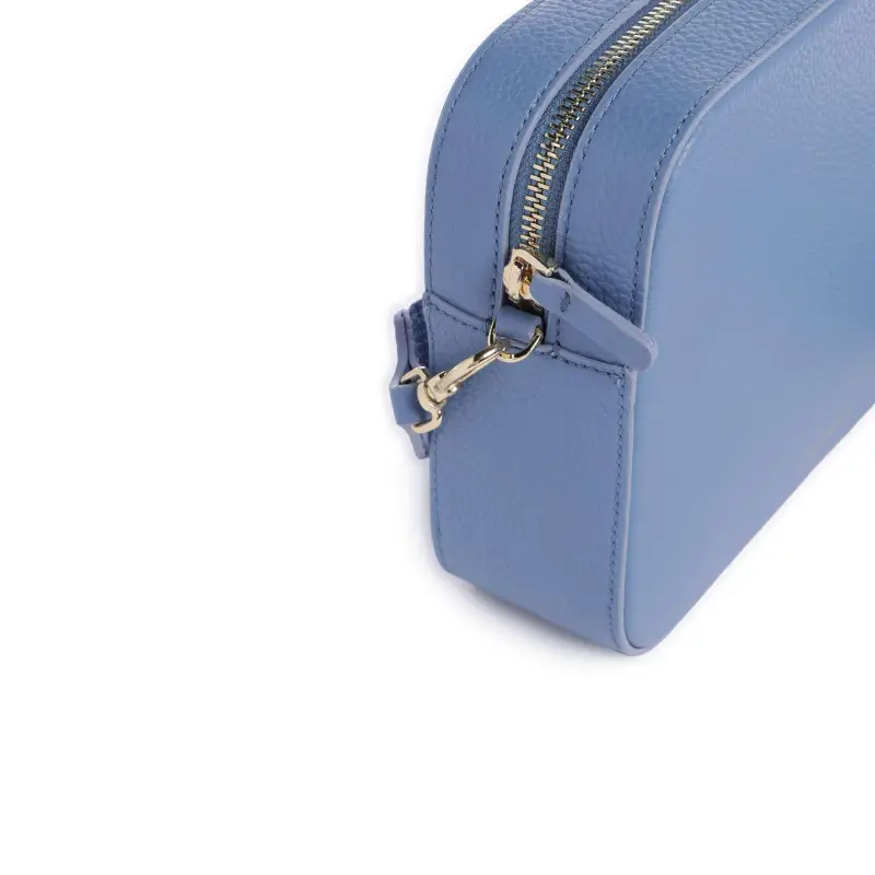 Borsa Donna a Tracolla Blu, In Vera Pelle, Tebe Large Blu miniatura 3