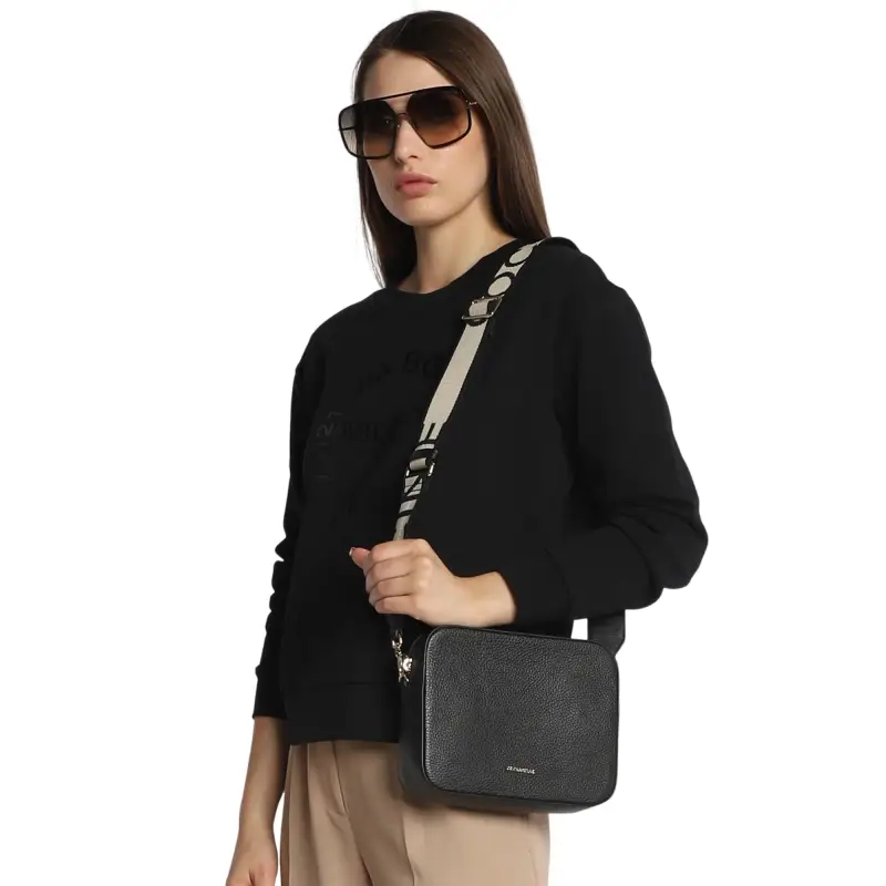 Borsa Donna a Tracolla Gialla, In Vera Pelle, Tebe Large Giallo miniatura 2