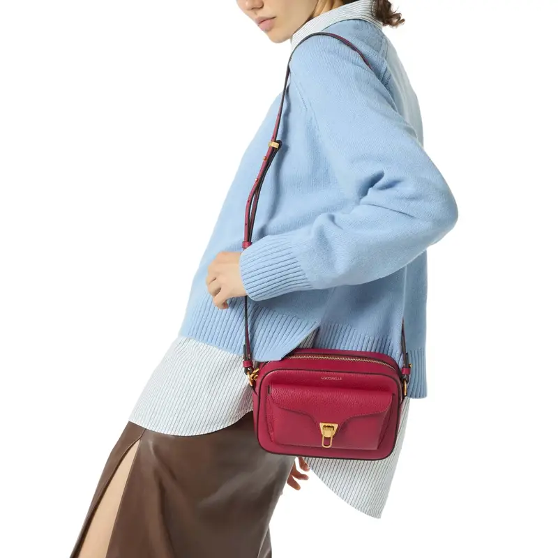 Borsa Donna a Tracolla Marrone Chiaro, In Vera Pelle, Beat Soft Small miniatura 2