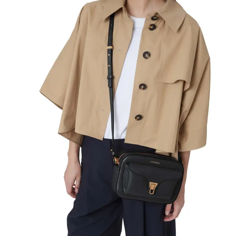 Borsa Donna a Tracolla Nera, In Vera Pelle, Beat Soft Small Nero miniatura 2