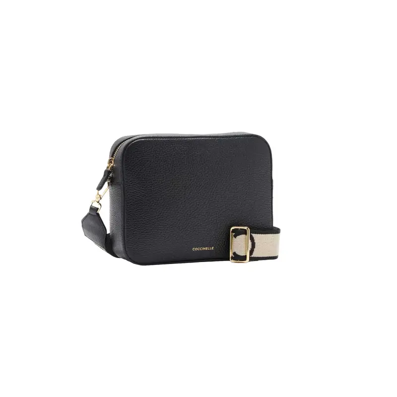 Borsa Donna a Tracolla Nera, In Vera Pelle, Tebe Large Nero miniatura 3