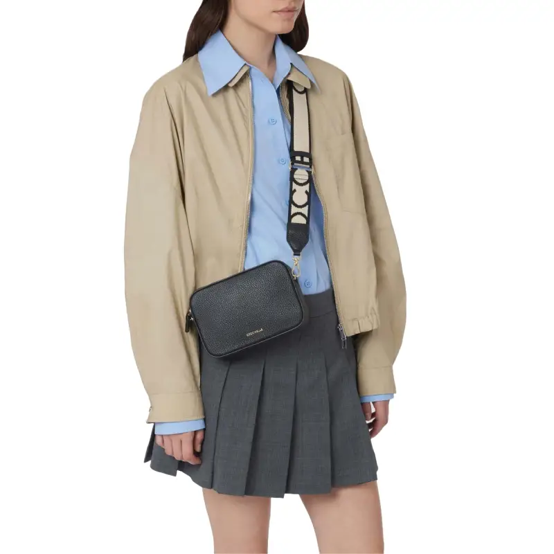 Borsa Donna a Tracolla Nera, In Vera Pelle, Tebe Mini Nero miniatura 2