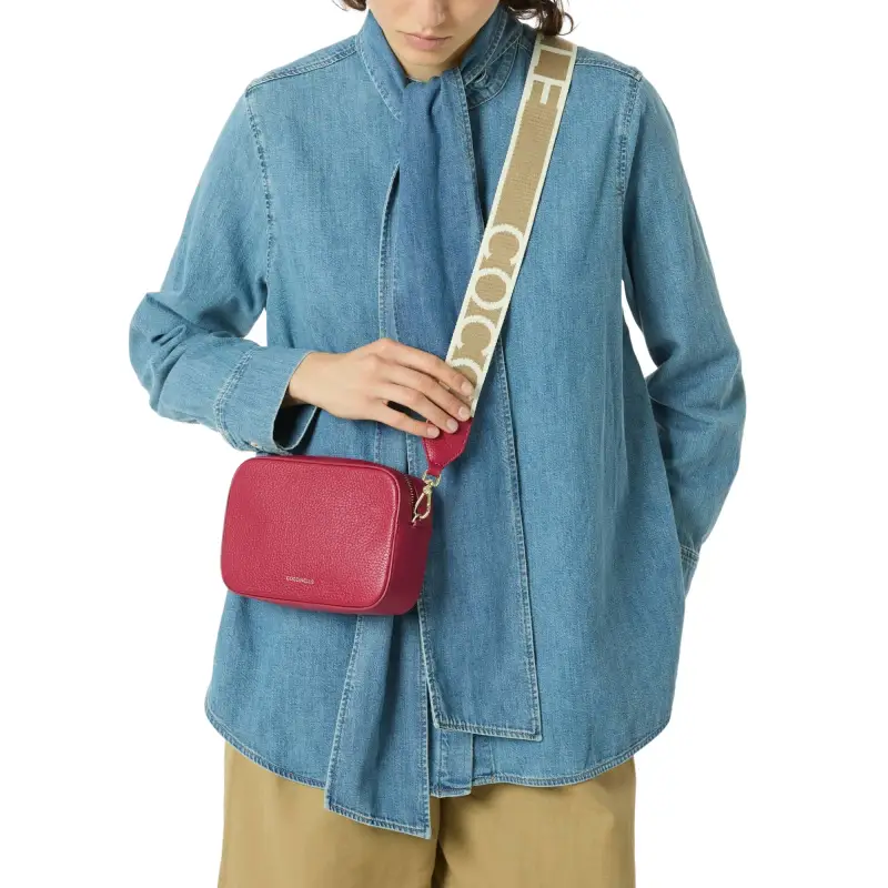 Borsa Donna a Tracolla Rossa, In Vera Pelle, Tebe Mini Rosso miniatura 2