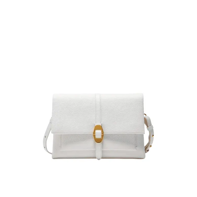 Borsa Donna Bianca con Tracolla Regolabile, In Vera Pelle, Dorian Small Bianco