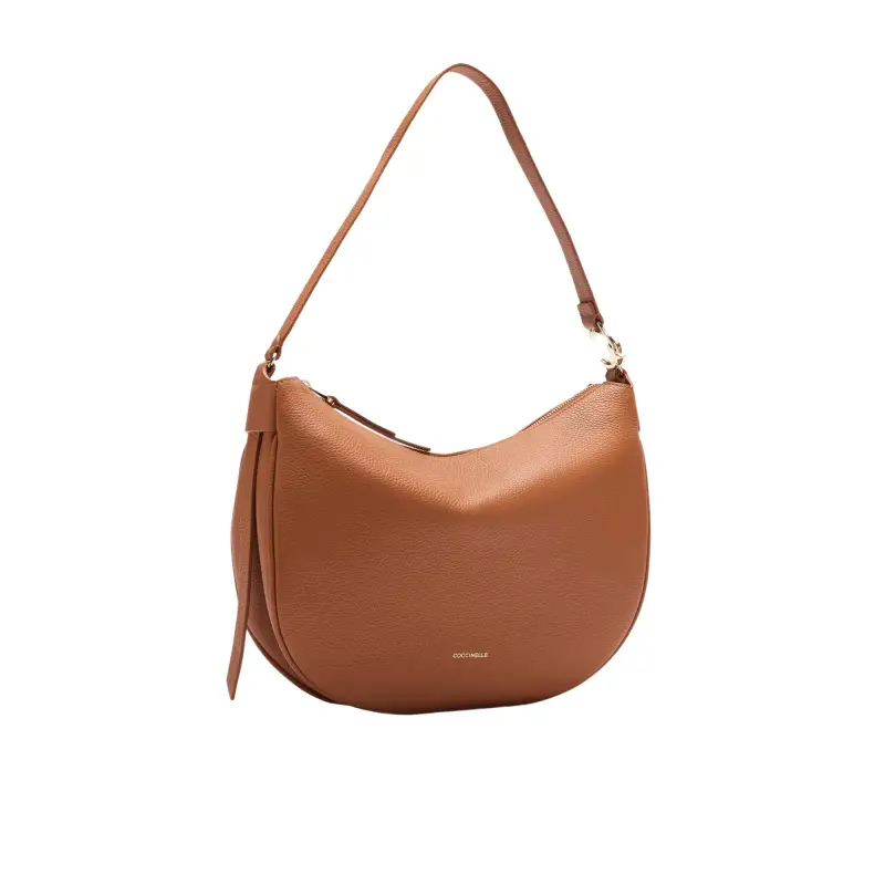 Borsa Donna Hobo a Spalla Marrone, In Vera Pelle, C-Easy Medium Marrone miniatura 3