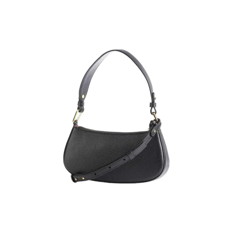 Borsa Donna Hobo a Spalla Nera, In Vera Pelle, Merveille Nero miniatura 3