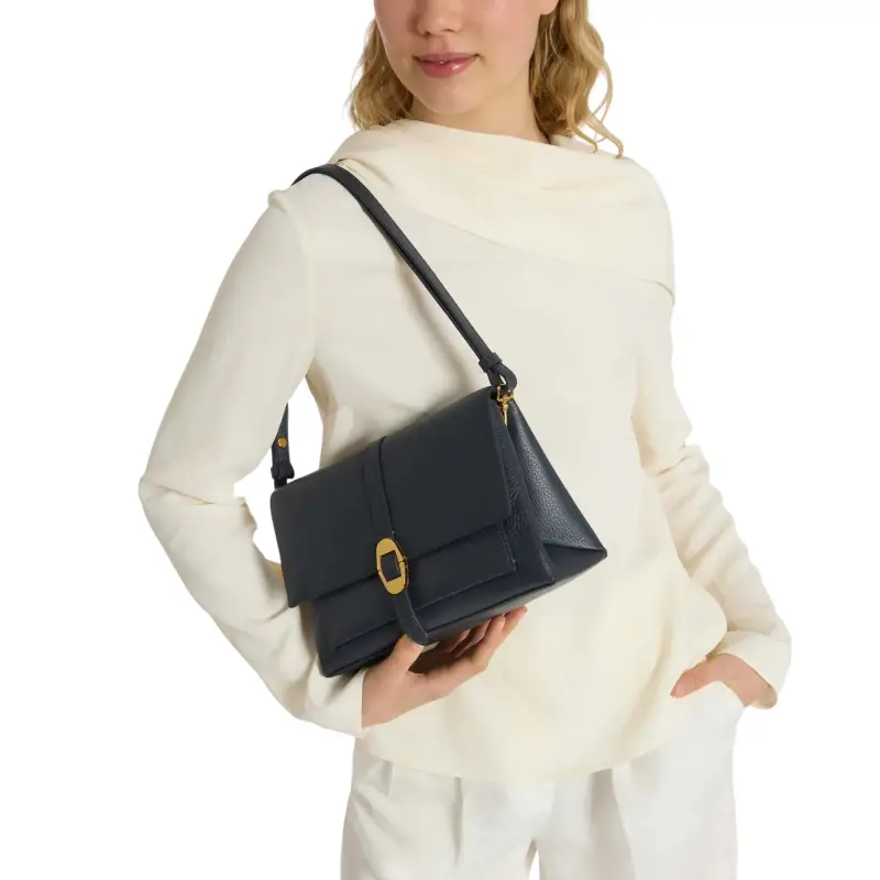 Borsa Donna Marrone con Tracolla Regolabile, In Vera Pelle, Dorian Small Marrone miniatura 2