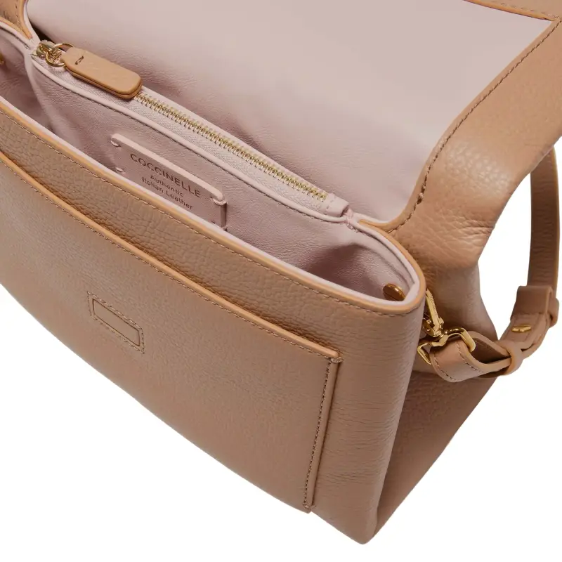 Borsa Donna Marrone con Tracolla Regolabile, In Vera Pelle, Dorian Small Marrone miniatura 3