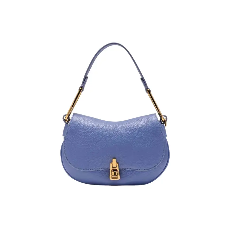 Borsa Donna Piccola a Tracolla Blu, In Vera Pelle, Magie Soft Mini Azzurro