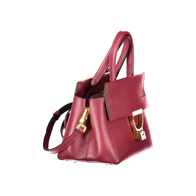 Borsa Donna Viola Arlettis Manici Tracolla Pelle Zip Logo Rosso miniatura 3