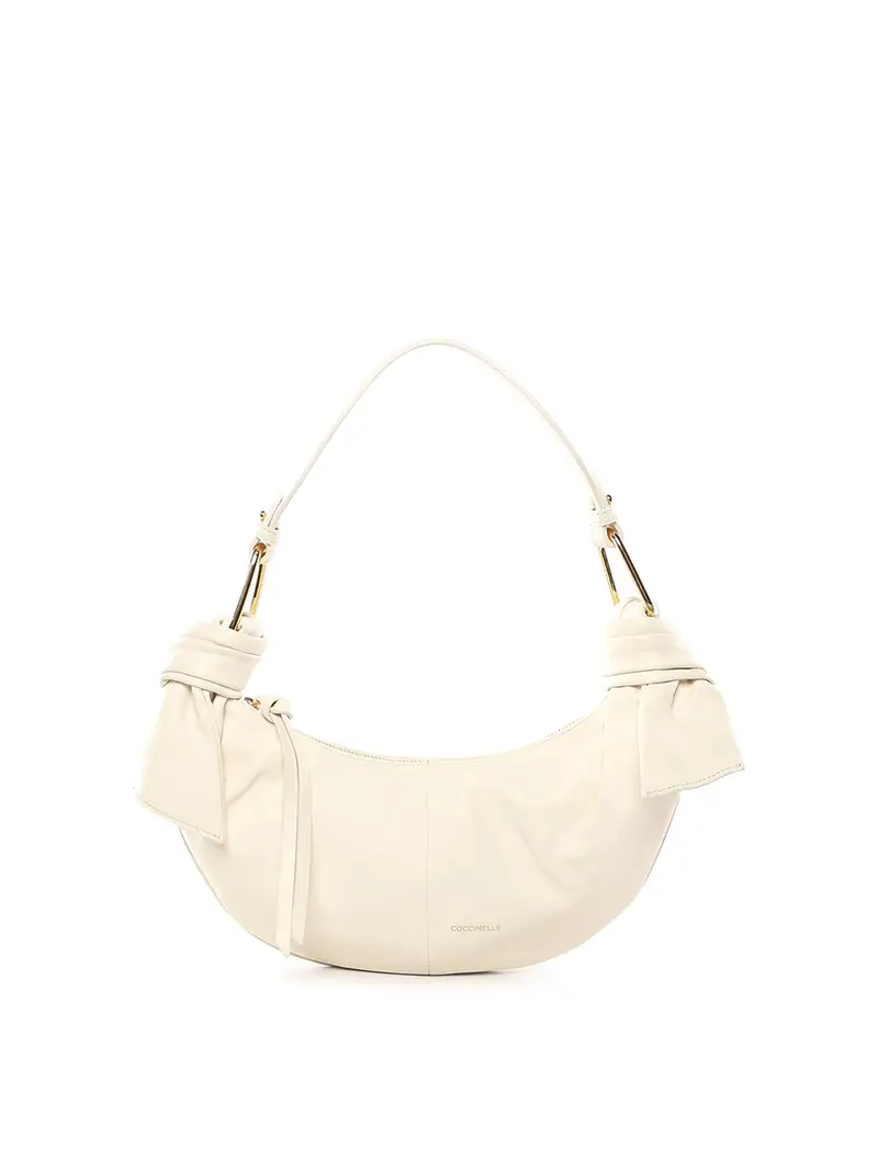 Borsa piccola in pelle Furoshiki Beige