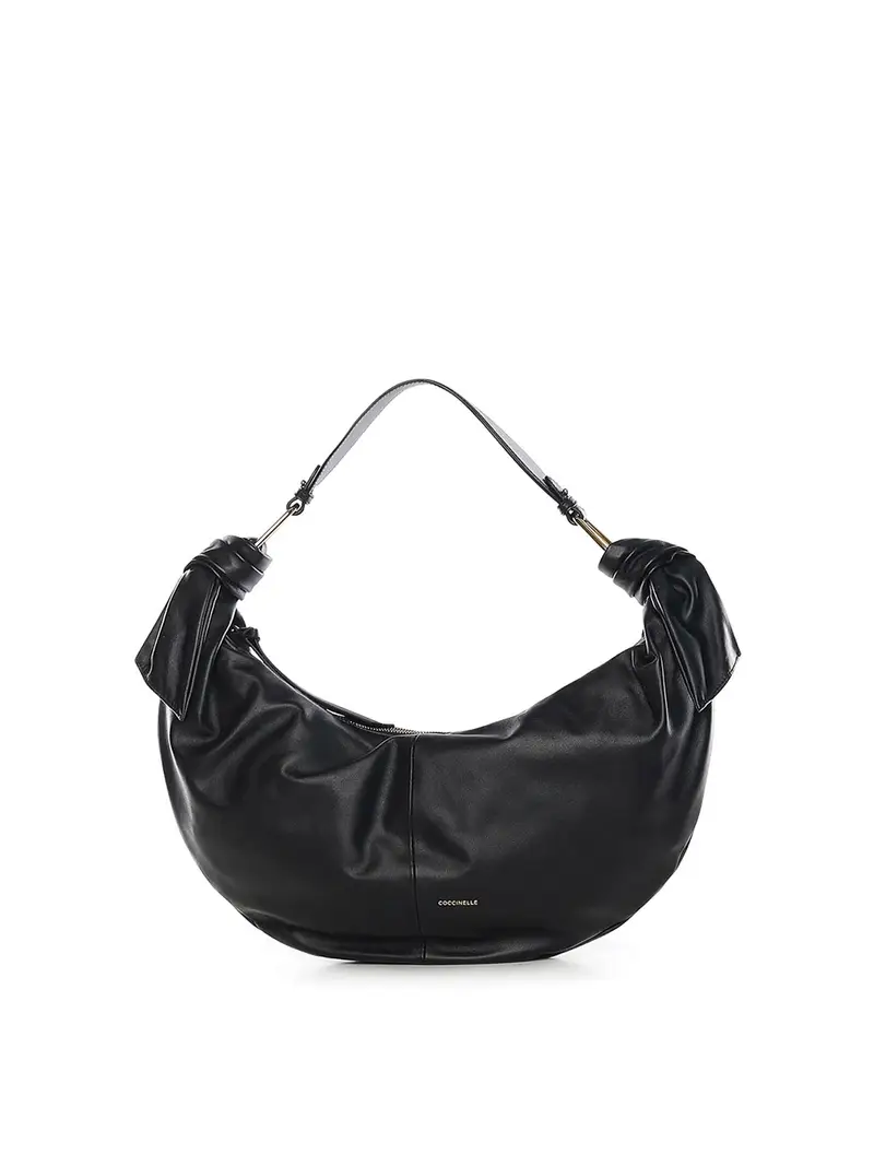 Borsa piccola in pelle Furoshiki Nero