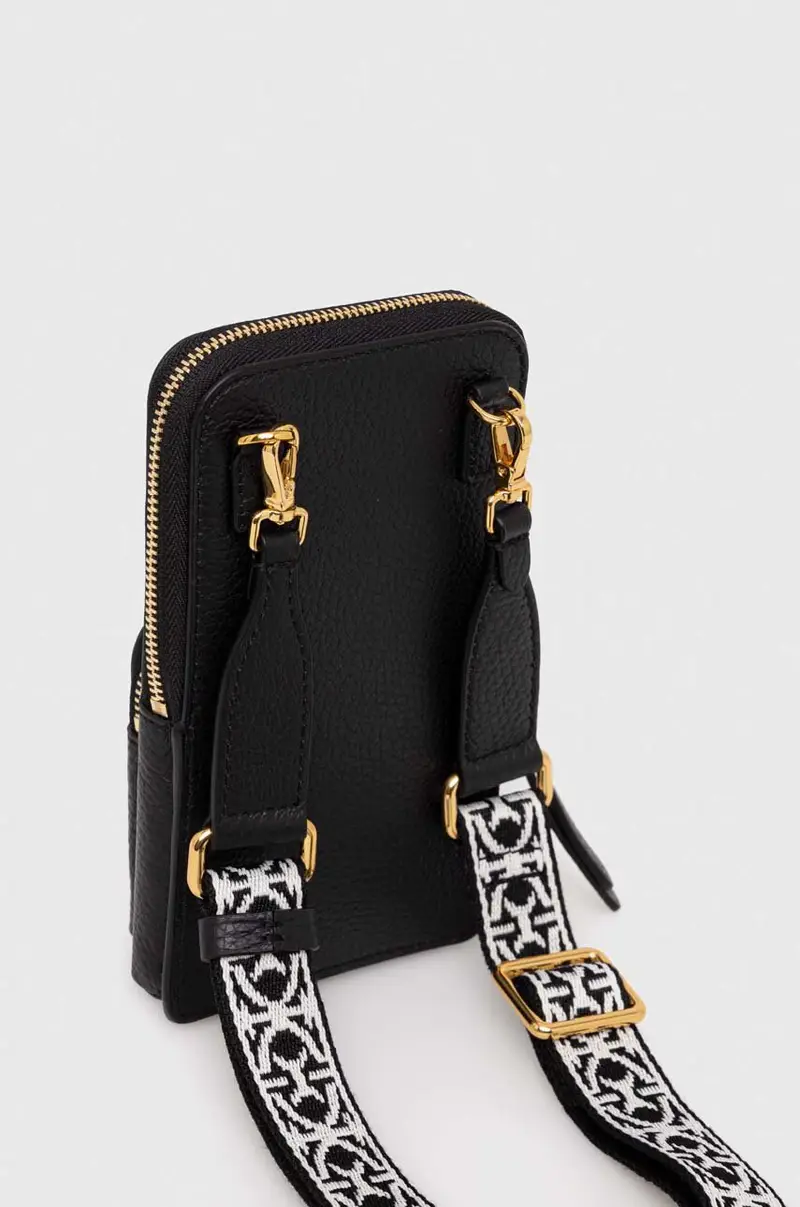 custodia per cellulare in pelle Nero miniatura 3