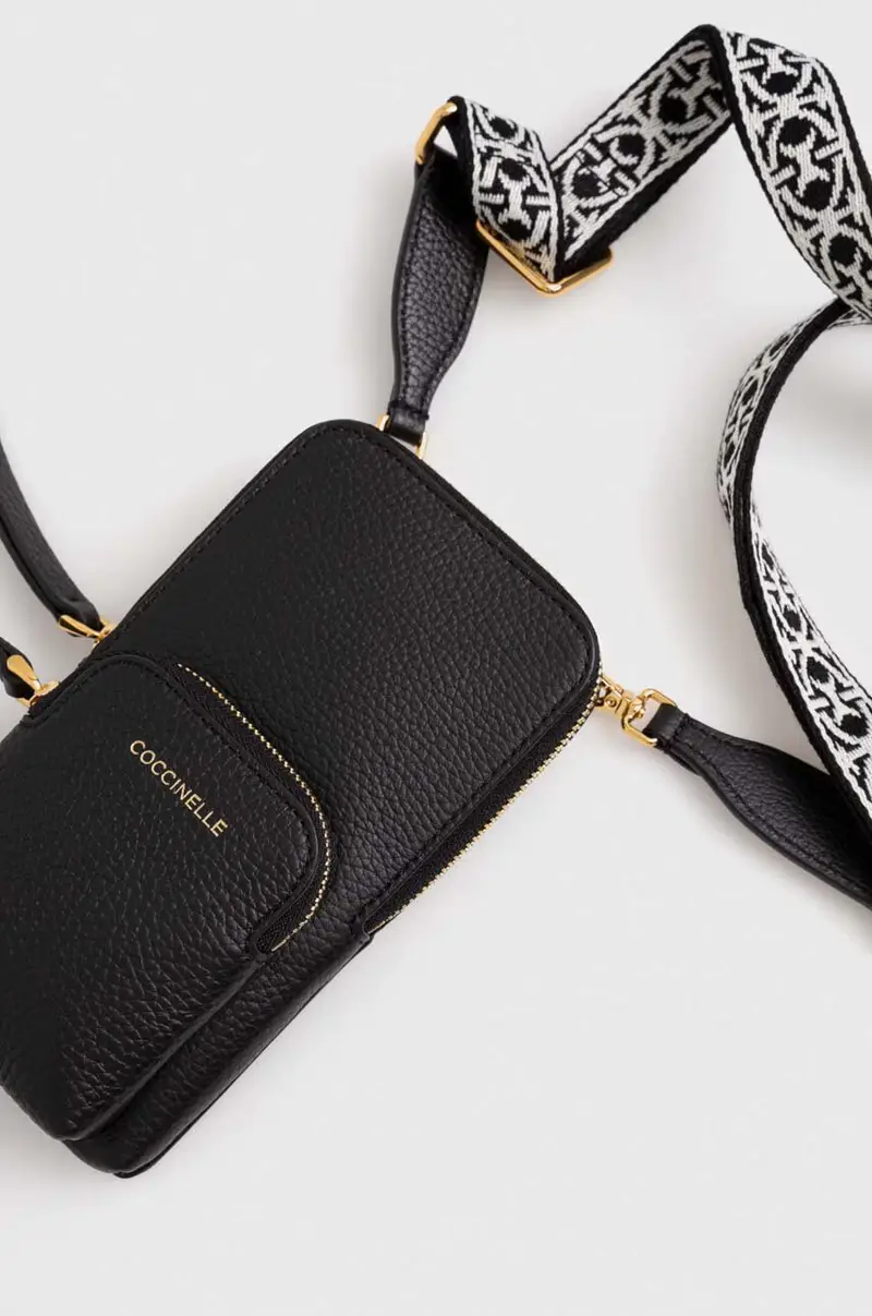 custodia per cellulare in pelle Nero miniatura 4