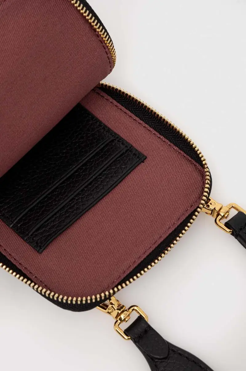 custodia per cellulare in pelle Nero miniatura 5