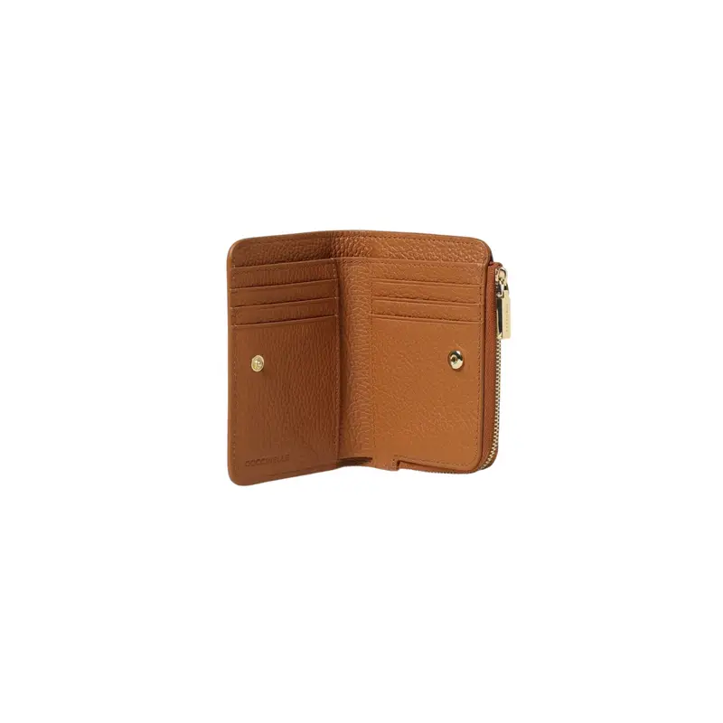 Portafoglio Donna Piccolo Marrone, In Vera Pelle, Metallic Soft Small miniatura 3