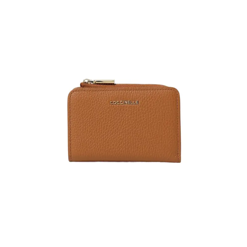 Portafoglio Donna Piccolo Marrone, In Vera Pelle, Metallic Soft Small