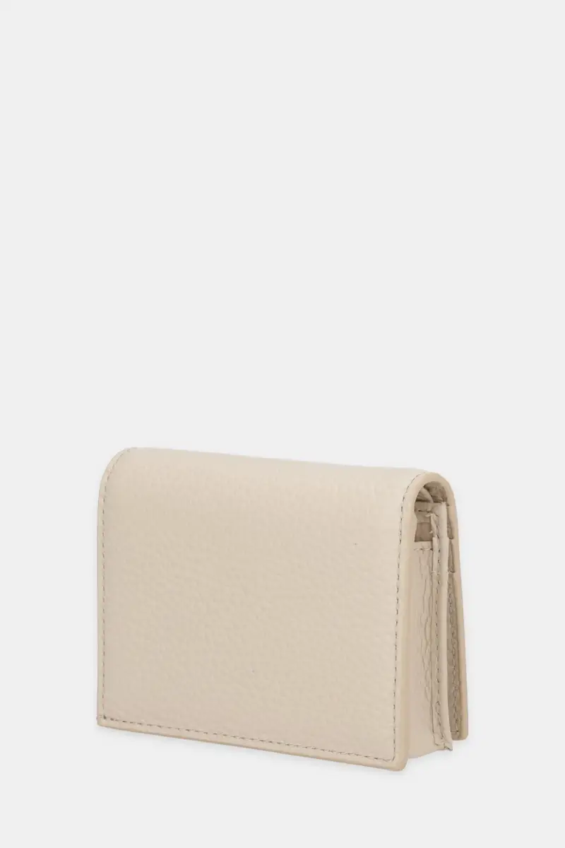 portafoglio in pelle Beige miniatura 2