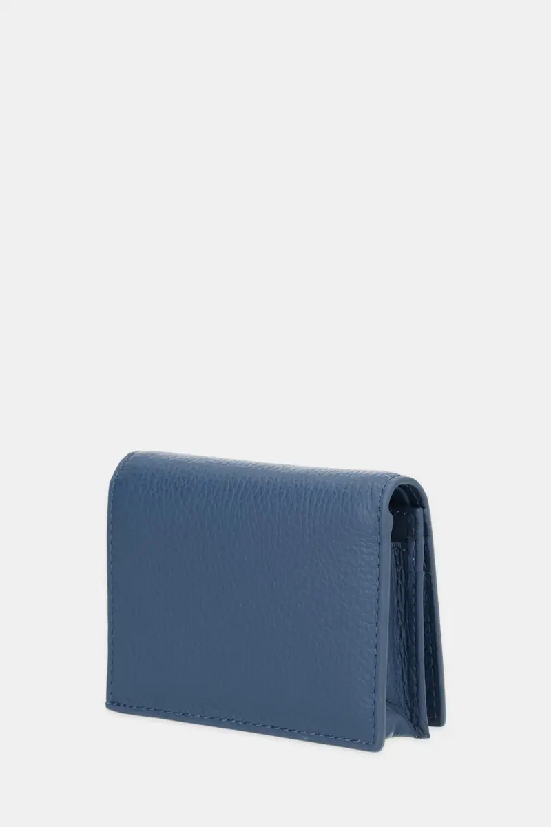 portafoglio in pelle Blu miniatura 2