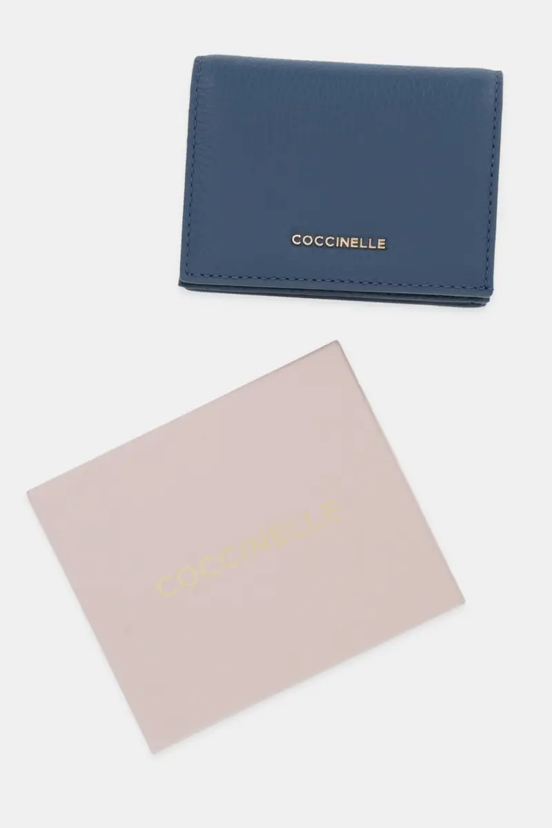 portafoglio in pelle Blu miniatura 5