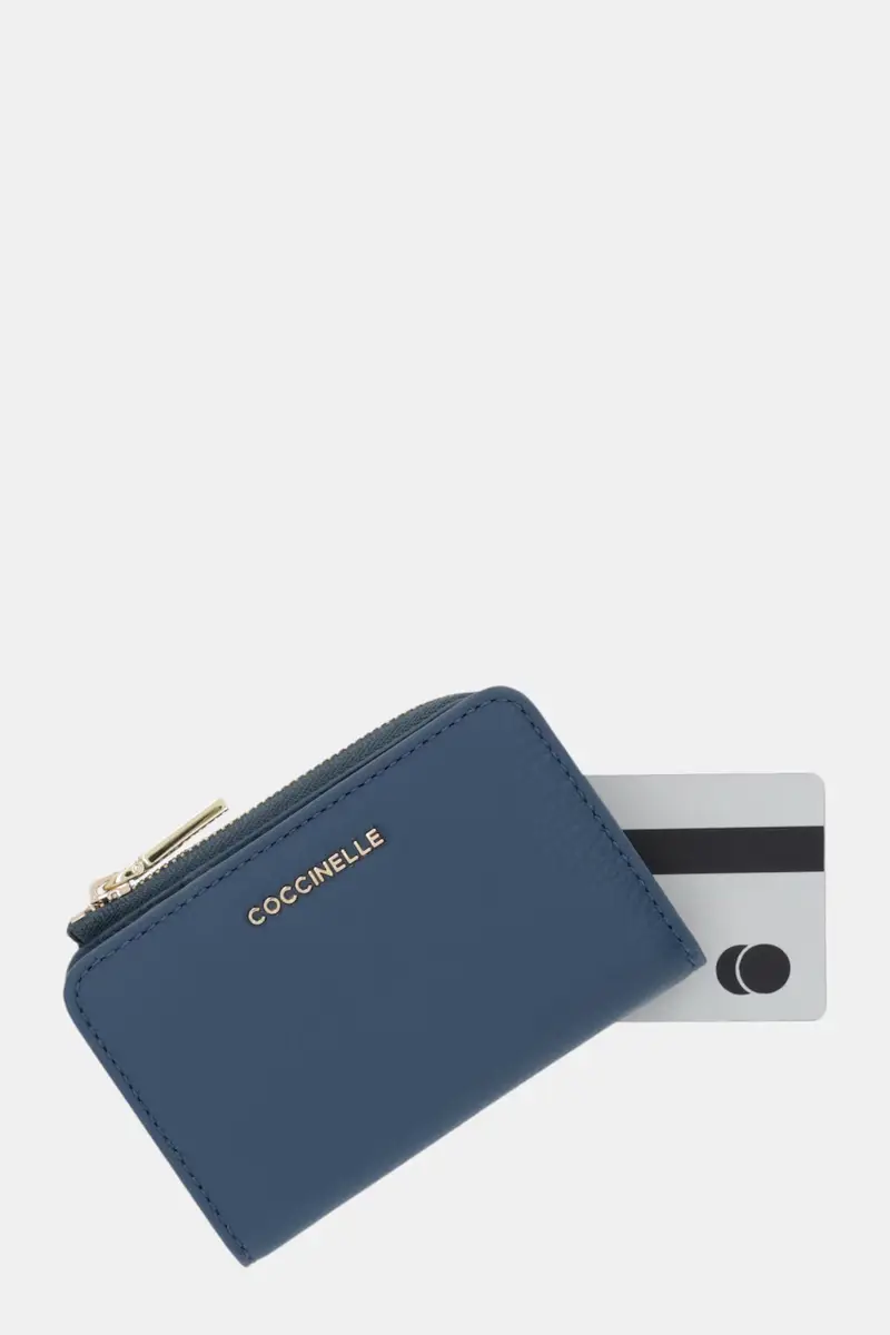 portafoglio in pelle Blu miniatura 4