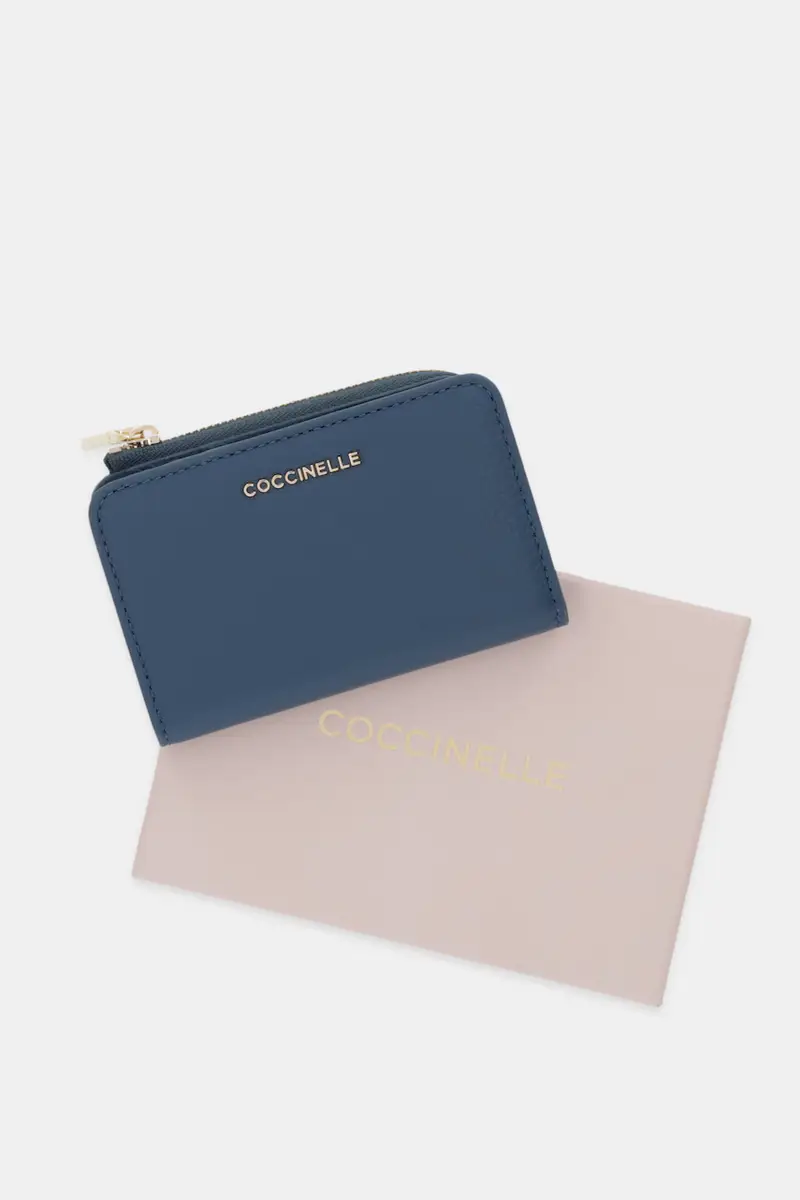 portafoglio in pelle Blu miniatura 5