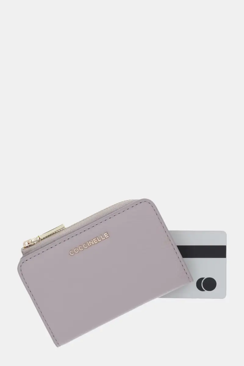 portafoglio in pelle Grigio miniatura 4