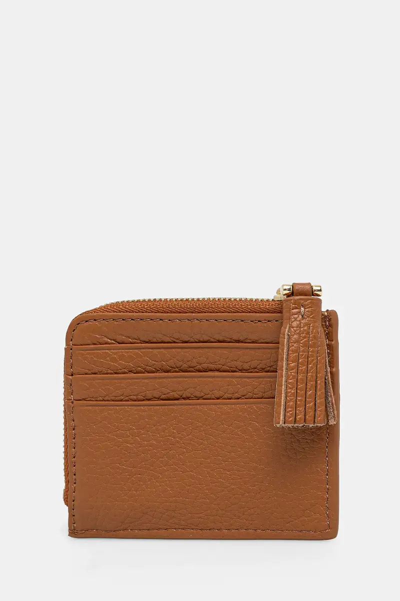 portafoglio in pelle Marrone miniatura 3