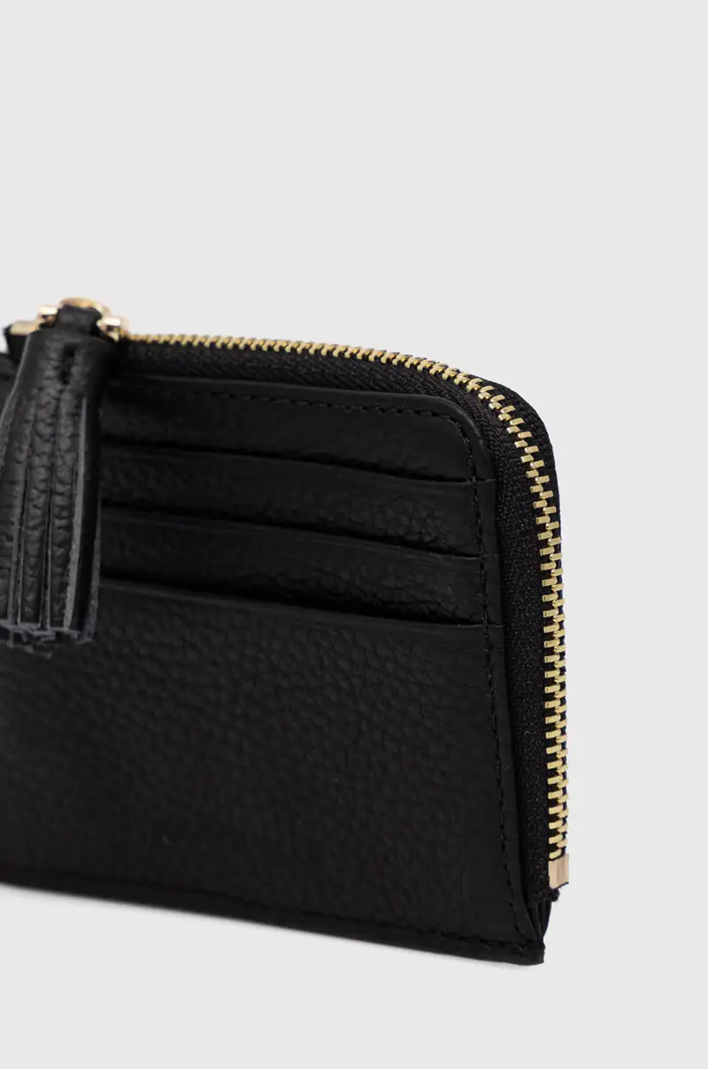 portafoglio in pelle Nero miniatura 2