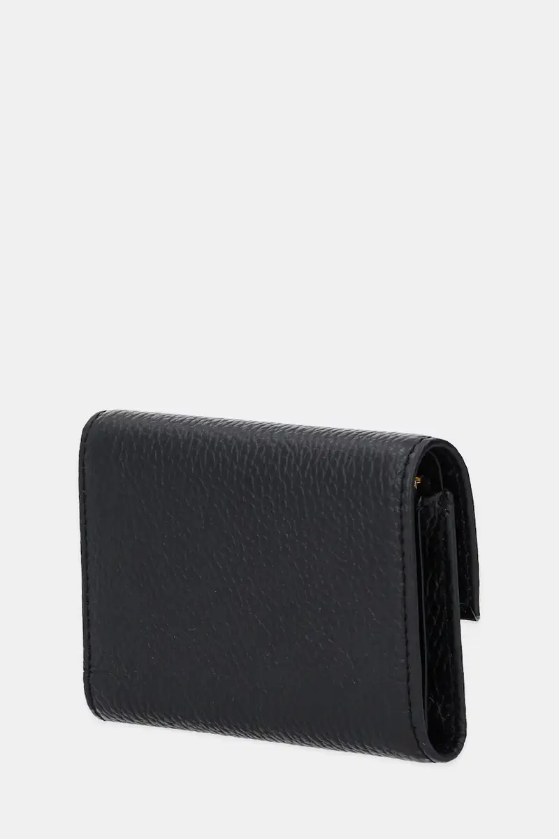 portafoglio in pelle Nero miniatura 2